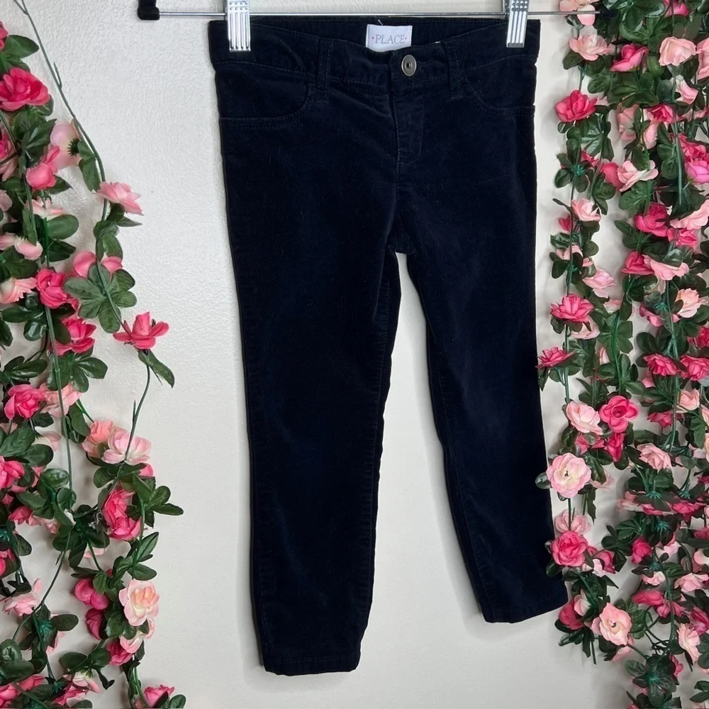 The Children’s Place Navy Blue Velvet Velour Pants Girls School Play Size 5